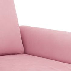 Vidaxl 3dílná sedací souprava s poduškami růžová samet