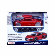 Maisto Maisto - Audi R8 V10 Plus, metal červená, assembly line, 1:24