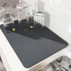 Netscroll Odkapávací podložka na sušení nádobí DishDry, která se rychle suší, je trvalá, snadno se čistí, chrání kuchyňské pulty proti plísním, odolná vůči skvrnám, rozměr 40*60cm, DishDry