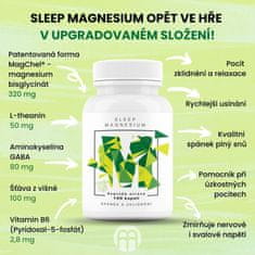BrainMax Sleep Magnesium, 320 mg, 100 kapslí (Hořčík, GABA, L-theanin, Vitamín B6, šťáva z višně)