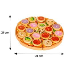 LEBULA Dřevěná pizza na krájení se suchým zipem pro děti, 27 prvků