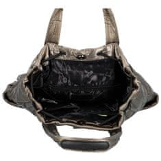 Coveri WORLD Módní dámská prošívaná taška i batoh v jednom Astird, tmavá stříbrná