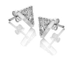 Hot Diamonds Třpytivé stříbrné náušnice s diamanty a topazy Stellar DE746