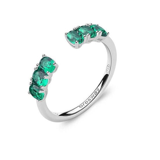 Brosway Blyštivý otevřený prsten Fancy Life Green FLG10