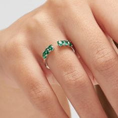 Brosway Blyštivý otevřený prsten Fancy Life Green FLG10 (Obvod L (56 - 59 mm))