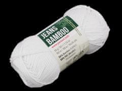 Bamboo Pletací příze Jeans 50 g - (101) bílá