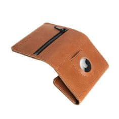FIXED Kožená peněženka Tripple Wallet for AirTag z pravé hovězí kůže, hnědá