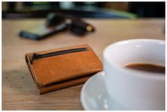 FIXED Kožená peněženka Tripple Wallet for AirTag z pravé hovězí kůže, hnědá