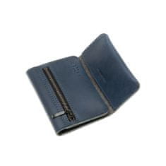 FIXED Kožená peněženka Tripple Wallet for AirTag z pravé hovězí kůže, modrá