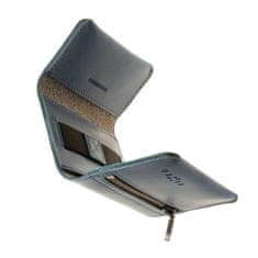 FIXED Kožená peněženka Tripple Wallet for AirTag z pravé hovězí kůže, modrá