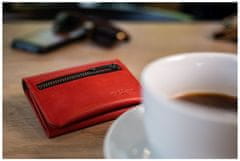 FIXED Kožená peněženka Tripple Wallet for AirTag z pravé hovězí kůže, červená