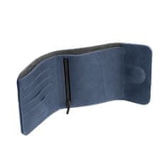 FIXED Kožená peněženka Classic Wallet for AirTag z pravé hovězí kůže, modrá