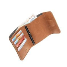 FIXED Kožená peněženka Classic Wallet for AirTag z pravé hovězí kůže, hnědá