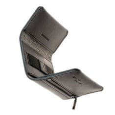 FIXED Kožená peněženka Tripple Wallet for AirTag z pravé hovězí kůže, černá