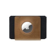 FIXED Kožená peněženka Tiny Wallet for AirTag z pravé hovězí kůže, hnědá