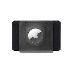 FIXED Kožená peněženka Tiny Wallet for AirTag z pravé hovězí kůže, černá