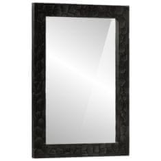 Petromila Koupelnové zrcadlo černé 50x70x2,5 cm masivní mangovník a sklo