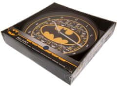 CurePink Nástěnné hodiny DC Comics: Batman Logo (průměr 25 cm)
