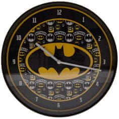 CurePink Nástěnné hodiny DC Comics: Batman Logo (průměr 25 cm)