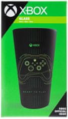 CurePink Černá sklenice Xbox: Controller (objem 400 ml)