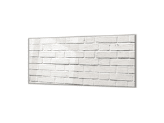 Glasdekor Ochranná deska bílá cihlová zeď - Ochranná deska: 40x40cm, Lepení na zeď: S lepením na zeď
