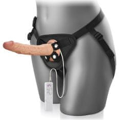 XSARA Vibrační strap-on s realistickým dildem umělý penis na popruzích - 71998303