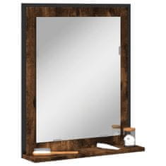 shumee Koupelnové zrcadlo s poličkou kouřový dub 50x12x60 cm kompozit