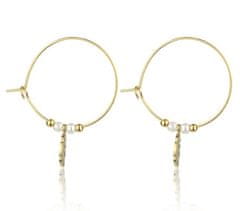 Emily Westwood Pozlacené náušnice kruhy s perličkami Ruth EWE23064G
