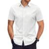 VIVVA® Nemačkavá Pánská košile s krátkým rukávem, Pánské Košile s krátkým rukávem | BRILLSHORT Bílá L/XL