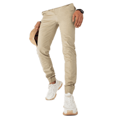 Dstreet Pánské džínové kalhoty joggers IMA světle béžové ux4186 s31
