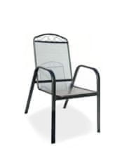 Nábytek Texim 1x hranatý stůl Lana steel + 4x stohovatelná židle Lana steel