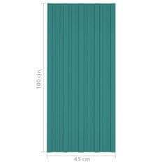 Vidaxl Střešní panely 12 ks pozinkovaná ocel zelené 100 x 45 cm