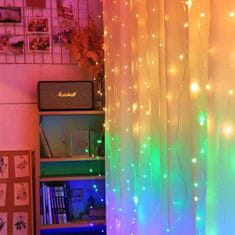 Netscroll Světelný závěs s 300 barevnými LED světly, ColorfulCurtain