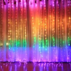 Netscroll Světelný závěs s 300 barevnými LED světly, ColorfulCurtain