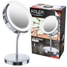 WOWO Adler AD 2159 Stojící LED Zrcátko s Podsvícením pro Make-up, Zvětšovací, na Kosmetickém Stojánku
