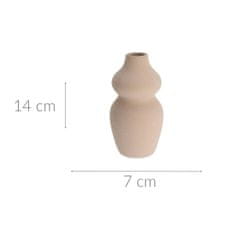 Home&Styling Dekorační keramická váza, výš. 14 cm barva béžová