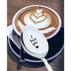 HOME & MARKER® Čajová lžička, Kávová lžička, Dárková lžička s gravírovaným nápisem "I love you" ("Miluji tě", 19cm) | ILYSPOON