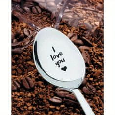 HOME & MARKER® Čajová lžička, Kávová lžička, Dárková lžička s gravírovaným nápisem "I love you" ("Miluji tě", 19cm) | ILYSPOON