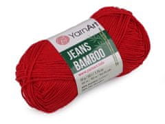 Bamboo Pletací příze Jeans 50 g - (144) červená
