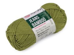 Bamboo Pletací příze Jeans 50 g - (137) zelená sv.