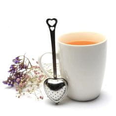 HOME & MARKER® Nerezové Sítko na čaj ve tvaru srdce, Sítko na přípravu čaje (14 x 4 cm) | INFUSPOON