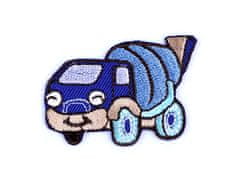 Nažehlovačka nákladní auto, traktor, bagr, vláček, míchačka - modrá královská míchačka