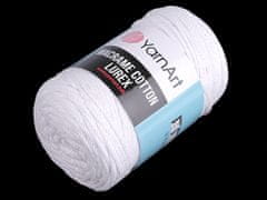 Pletací příze Macrame Cotton lurex 250 g - (721) bílá AB