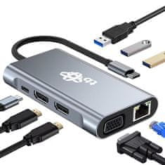TB TOUCH USB C 8v1 - HDMI 2x, USB, VGA, RJ45, PD