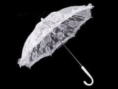 Kraftika 1ks bílá svatební krajkový deštník mini pro družičky