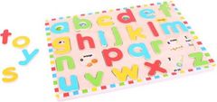 Bigjigs Toys Malá vkládací anglická abeceda ALPHABET s obrázky vícebarevná