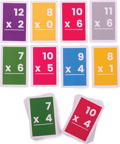 Bigjigs Toys Kartičky násobení CARD 7 - 12 vícebarevné