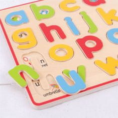 Bigjigs Toys Malá vkládací anglická abeceda ALPHABET s obrázky vícebarevná