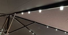 Nábytek Texim Set slunečník Hook pr. 3m šedý LED + sada závaží