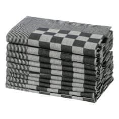 Vidaxl Kuchyňské utěrky 10 ks černé a bílé 50 x 70 cm bavlna